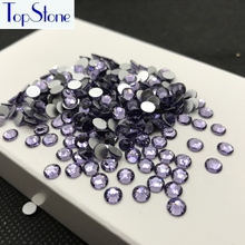 Topstone Non Hotfix Rhinestones ss3-ss34 Violet Tanzanite Color Round Glass Crystal Flatbacks Nail Art 3D Stones Glue On 2024 - buy cheap