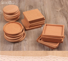 NOOLIM 6Pcs/set Wood Kitchen Pads Square Round Mini Pallet Wine Glass Cup Pad Hot Cold Drink Coasters Mug Table Mats Cooking Aid 2024 - buy cheap