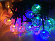 Linha de luzes de fadas 20leds 4.8m, movido a energia solar, bolha de cristal, bola de fadas, em forma de jardim ao ar livre, natal, luzes penduradas, decoração de bar de casamento 2024 - compre barato