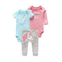 Conjuntos de roupas para bebês meninos primavera 2019, roupas bonitas para bebês recém nascidos manga curta + macacão de manga comprida + calça 3 pçs 2024 - compre barato