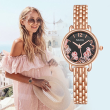 Relógio de pulso feminino ouro rosa, relógio de pulso feminino pulseira rosa 2024 - compre barato