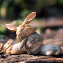 Resin Bunny Rabbits Garden Miniatures Moss Terrarium Craft Bonsai Mini Easter Day gift 2024 - buy cheap