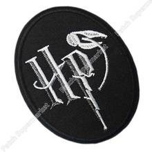 3.3" POTTER "HP" LIGHTNING SCAR Crest Emblem Embroidered Iron On Patch retro applique wholesale dropship Free Shipping 2024 - buy cheap