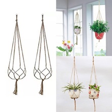 1PCS Hemp Rope New Braided Hanger Pot Green Plant Flower Pot Hanging Rope Basket Hand Weave Hemp Rope 90cm 2024 - buy cheap