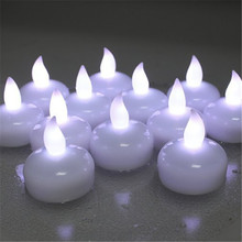 Набор из 24 свечей для холодной белой воды, плавающие на батарейках беспламенные Свечи, меняющие цвет, многоцветные светодиодные водонепроницаемые свечи 2024 - купить недорого