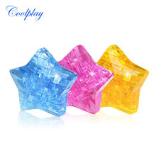 Coolplay 46PCS Colorful Star 3D Puzzle Jigsaw Model DIY Crystal Pentagram Intellectual Furnish Gadget Toys Christmas Gift } 2024 - buy cheap