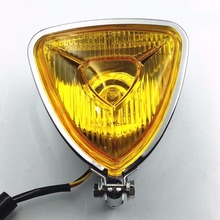 Amber Triangle Motorcycle Accessories Parts Headlight For Harley Honda Choppers Cruiser Cafe Racer 2024 - buy cheap