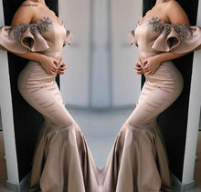 2019 New Arrival Cheap Mermaid Evening Dress Dubai Off Shoulder Holiday Women Wear Formal Party Prom Gown Custom Made Plus Size 2024 - buy cheap