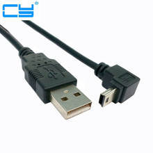 Вниз Угловой 90 градусов мини USB 2,0 B Тип 5Pin папа к USB Мужской кабель для передачи данных 0,5 м 2024 - купить недорого