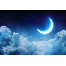 Night Starry Sky Crescent Moon Party Backdrop Printed Thick Cloud Newborn Baby Shower Props Kids Birthday Photo Booth Background 2024 - buy cheap