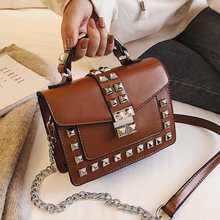 Luxury Handbag European Fashion Tote bag 2019 New Quality PU Leather Women's Designer Handbag Rivet Chain Shoulder Messenger Bag 2024 - buy cheap