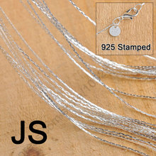 Wholesale 50Pcs 18" Pure 925 Sterling Silver Jewelry Findings JS Link Necklace Chains Set Lobster Clasps For Pendant 2024 - buy cheap