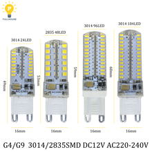 Самая низкая цена светодиодный лампы SMD 2835 3014 Светодиодный G4 G9 светодиодный светильник 3 Вт 7 Вт 9 Вт 10 Вт 12 Вт Светодиодный светильник DC12V AC220V 360 градусов возможность замены галлогеновой лампой 2024 - купить недорого