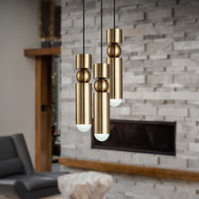 Современная подвесная светодиодная лампа, простой современный светильник в скандинавском стиле черного и золотого цвета с круглыми стеклянными шариками для столовой, спальни, фойе 2024 - купить недорого
