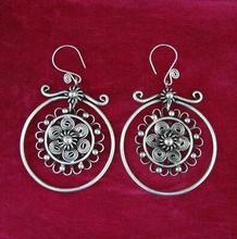 Selling Jewelry>>Guizhou handmade Miao  jewelry earrings classic large circle flower earrings 2024 - buy cheap