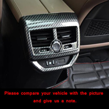 ABS Carbon fiber For Peugeot 3008 GT 5008 2017 2018 Accessories Car Back Rear Air Condition outlet Vent frame Cover trim Styling 2024 - buy cheap