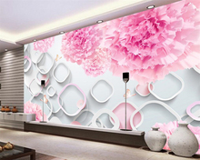 Beibehang-papel tapiz grande 3D, claveles, flores de ensueño, círculo 3D, Fondo de TV, pared, papel de pared 3 d 2024 - compra barato