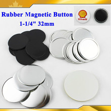 1-1/4" 32mm 100 Sets NEW Soft Rubber Fridge Dialog Box Magnetic Badge Button Maker Back Metal Button Supply Materials 2024 - buy cheap