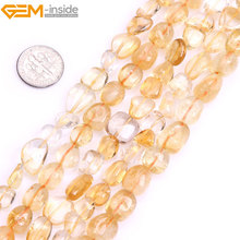 Gem-inside 6x9mm 15x20-25mm Yellow Crystal Large Beads Freeform Potato Citrines Beads For Jewelry Making Beads 15inch DIY Beads 2024 - buy cheap