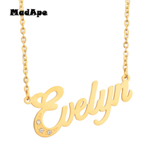 Madaptador-colar feminino, corrente com pingente em letras embutida, em aço inoxidável, customizado, com nome personalizado, presente, cor dourada 2019 2024 - compre barato