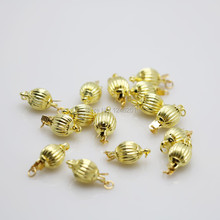 5PCS Hot Snap Gold-Color Lantern Beads Clasp Button Fittings For Accessory Girl Jewelry Making Design Machining Metal Parts 8mm 2024 - buy cheap