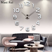 Fashion 3d big wall clock modern design home decor mirror wall watch stickers living room creative reloj de pared free shipping 2024 - buy cheap