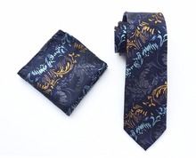 Conjunto de corbatas de marca para hombre, corbata con bordado Floral único con pañuelo, 8cm, Top design 2024 - compra barato