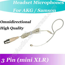 MICWL Beige Wireless ear hook Headset Microphone for AKG Samson Gemini Wireless Beltpack Mic Transmitter ( mini XLR 3Pin ) 2024 - buy cheap