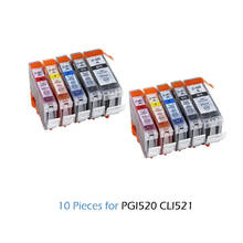 2020 10pcs PGI520 PGI-520 CLI-521 Compatible Ink Cartridge for Canon PIXMA IP3600 IP4600 IP4700 MX860 MX870 MP540 PGI520 CLI521 2024 - buy cheap