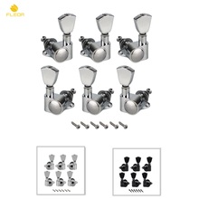 FLEOR 6pcs Electric Guitar Tuning Pegs Keys Machine Heads Tuners 3L3R for LP Style Guitar, Chrome / Black Choose 2024 - buy cheap