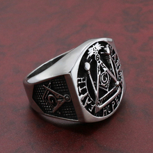 2019 Hot Male ring Mason Signet Men Silver Colour Ring Men's Stainless Steel Freemason Masonic Rings fashion Party ring Jewelry 2024 - buy cheap