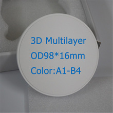Bloque de Zirconia Dental, materiales de gradiente multicapa 3D de Zirconia, A1-B4, 9 colores, OD98 x 16mm, 1 unidad 2024 - compra barato