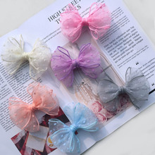 Wholesale Boutique 30pcs Fashion Cute Gauze Bow Hair Clips Solid Color Bowknot Hairpins Princess Headwear Hair Accessories 2024 - buy cheap
