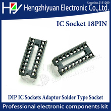 Hzy IC Sockets 18pin 10PCS/lot 2.54mm  Through Hole Stamped pin Open Frame Dip Socket,Pitch Through Hole Dip Sockets Connectors 2024 - compre barato