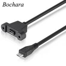 Bochara Micro USB 2,0 Удлинительный кабель Male to Female M/F фольга + Плетеный экранированный с винтовой панелью крепление 30 см 50 см 2024 - купить недорого