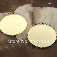 free shipping !!50Pcs 30mm Round Raw Brass Lace  Cabochon Base frame Base for making resin photo necklaces and pendants 2024 - buy cheap