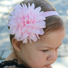 Kids Girls Photography Props  Newborn Drop Shipping Infant Stretchy Handmade Chiffon Adjustable Hendband Cloth Flowers 15Colors 2024 - buy cheap