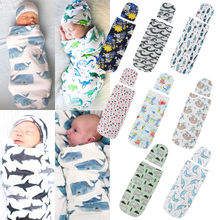 Citgeett Newborn Baby Cute Swaddle Blanket Sleeping Swaddle Muslin Wrap+Hat Anime 2pcs Casual Accessories SS 2024 - buy cheap