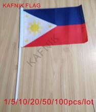 KAFNIK, 10/20/50/100 Uds Bandera de Filipinas banderas onduladas a mano 14*21 CM celebración decorativa-calidad poliéster gratis shi 2024 - compra barato