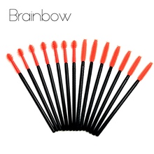 Brainbow 25pcs One-off Disposable Silicone Eyelash Brush Cosmetic Eyelash Extension Mascara Applicator Wand Brush Make Up Tools 2024 - buy cheap