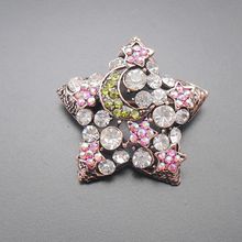1 pieza de joyería de moda de aleación de estrella de cristal de diamante de imitación pequeño, broche Chapado en bronce rojo, Pin para mujer, artículo de regalo No.: BH7032 2024 - compra barato