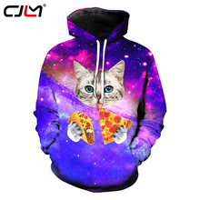 CJLM Galaxy Space Hoodies Fashion Men 3d Print Funny Pizza Cat Hooded Sweatshirts Regular Leisure Sweats Outerwear Tracksuits 2024 - buy cheap