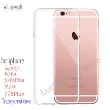 Wangcangli-funda de TPU para iphone, carcasa trasera de silicona transparente para iphone 5, 5s, se, 6, 6s, 7, 8, X 2024 - compra barato