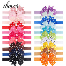 3 Inch 5pcs/Lot Dot Pinwheel Headband for Girls Grosgrain Ribbon Bows Soft Elastics Headwear Handmade Children Hair Accessories 2024 - buy cheap