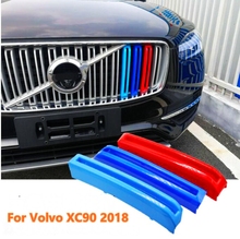 Car Front Grill Stripes Covers Grille Clips Decorations Trim Stickers For Volvo XC90 2018 2019 Exterior Accessories 2024 - buy cheap