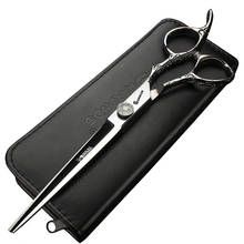 Estuche tijeras pelo de peluqueria professional 6 7 inch barberia barbershop cizalla cuter cuchilla pulgadas profesional de acero tijeras de peluquería herramientas tijeras de pelo estilista peluquero tijeras conjunto 2024 - compra barato