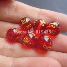 10Piece/lot 8 10 12mm Glass beads Carving om mani padme hum Red Color Fashion Beads For jewelry making Wholesale and Retail 2024 - buy cheap