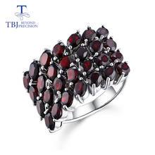 Женское кольцо с черным гранатом TBJ, ювелирные украшения из драгоценных камней 925 пробы, Хороший Подарок на годовщину и день рождения 2024 - купить недорого