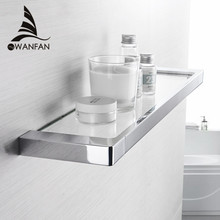 Bathroom Shelves Chrome Zinc Bath Shelf With Single Tempered Glass the Wall Bathroom Storage Holder Bathroom Accessories 5752 2024 - buy cheap