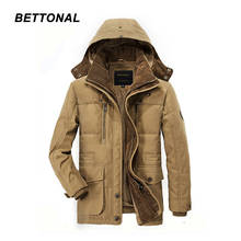 BETTONAL зимняя утепленная стеганая парка для мужчин куртка пальто с капюшоном повседневное теплая ветровка мужской куртки 2024 - купить недорого